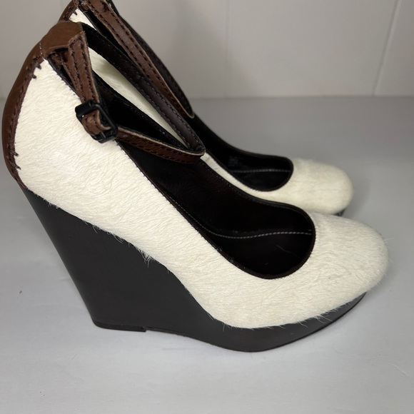 Calvin Klein Calf Hair And Leather Off White Heels US 7.5. READ DISCRIPTION - Picture 3 of 11